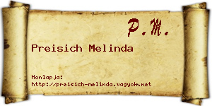 Preisich Melinda névjegykártya